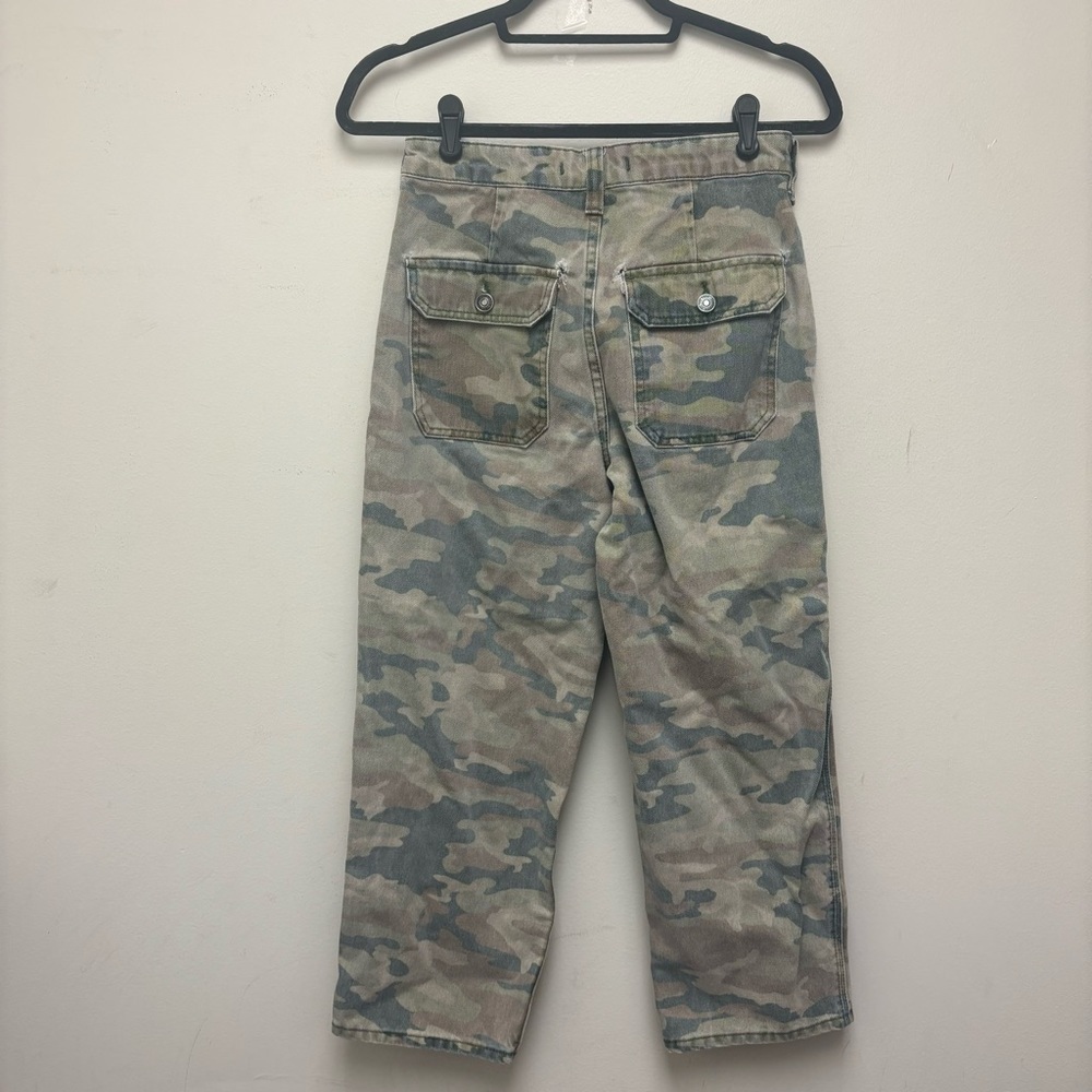Free People Jeans Camo Remy Cropped Wide Leg High Rise - Picture 9 of 15